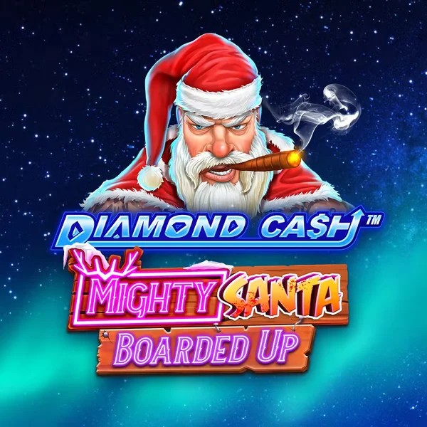 Official Slots logo: Diamond Cash Mighty Santa Boarded Up by Greentube at Spinjo Casino