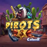 Slots logo of Pirots 3 from ELK Studios at Spinjo Casino